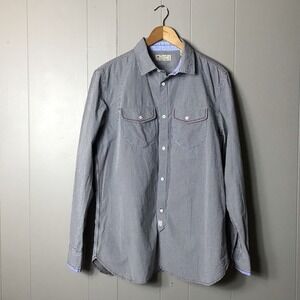 SCOTCH & SODA GINGHAM WITH CONTRAST STITCHING BUTTON DOWN SHIRT MENS SIZE XL